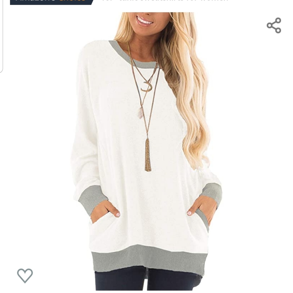 Long sleeve, round neck blouse/sweatshirt NWT